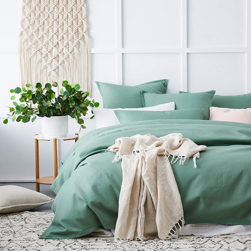 Tribeca Waffle Aloe Quilt Cover Set + Separates