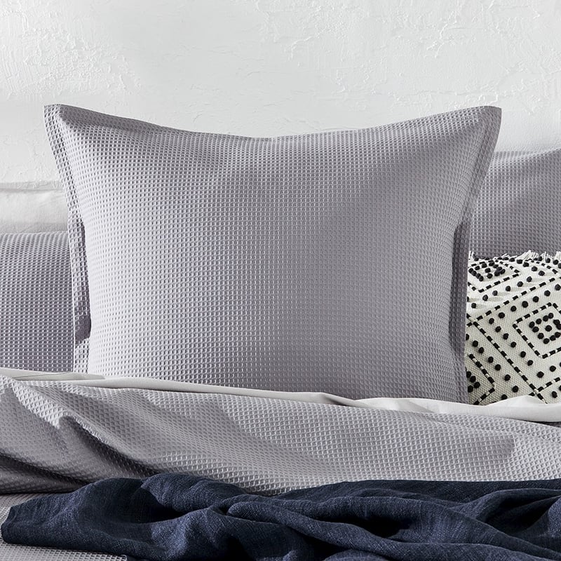 Tribeca Waffle Pewter Quilt Cover Set + Separates