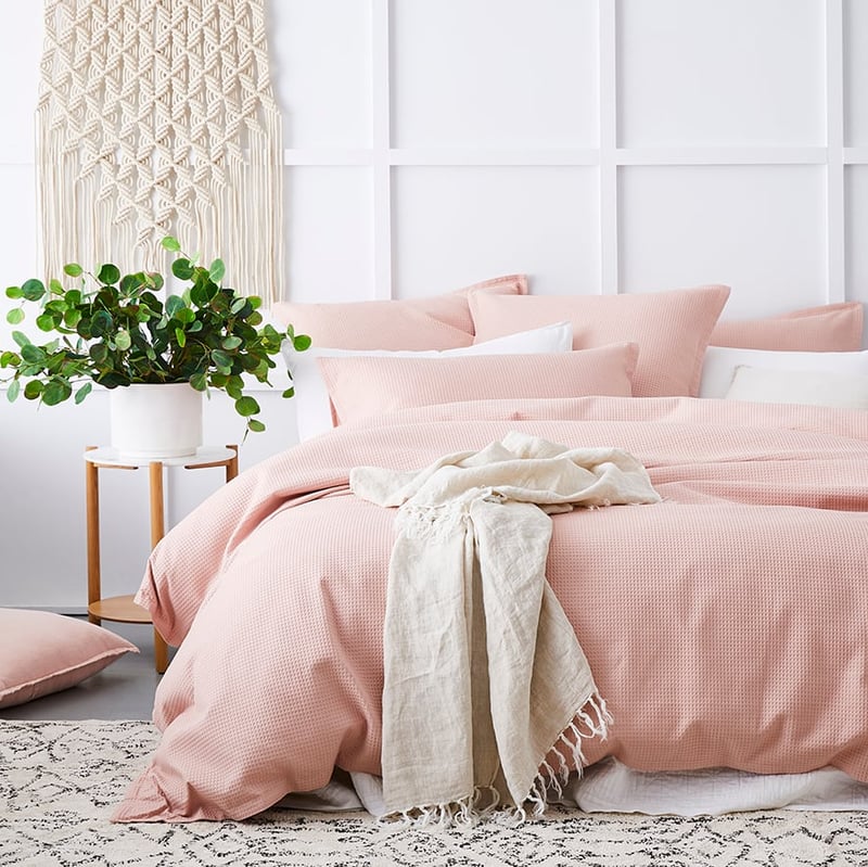 Tribeca Waffle Rose Quilt Cover Set + Separates