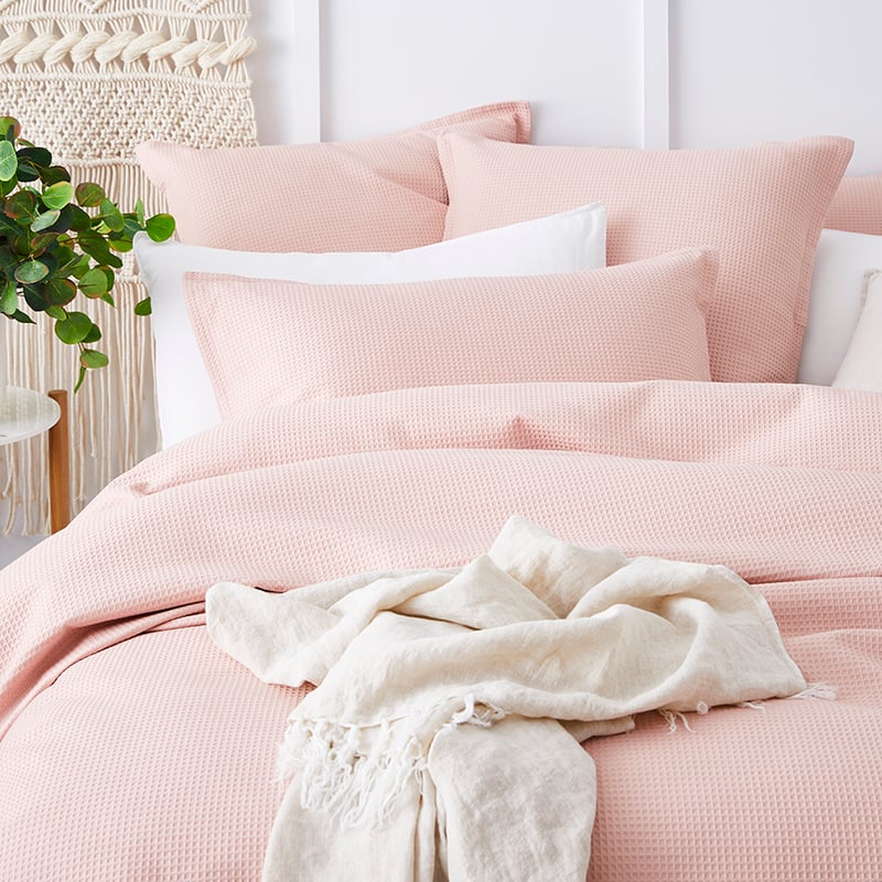 Tribeca Waffle Rose Quilt Cover Set + Separates