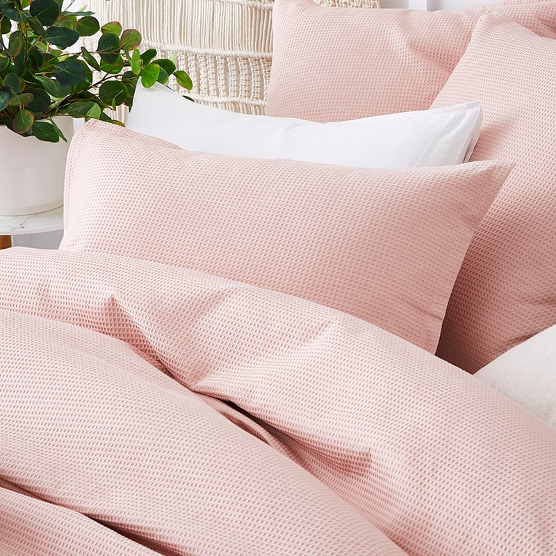 Tribeca Waffle Rose Quilt Cover Set + Separates