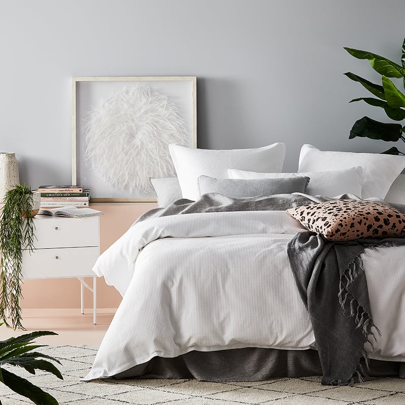 Tribeca Waffle White Quilt Cover Set + Separates