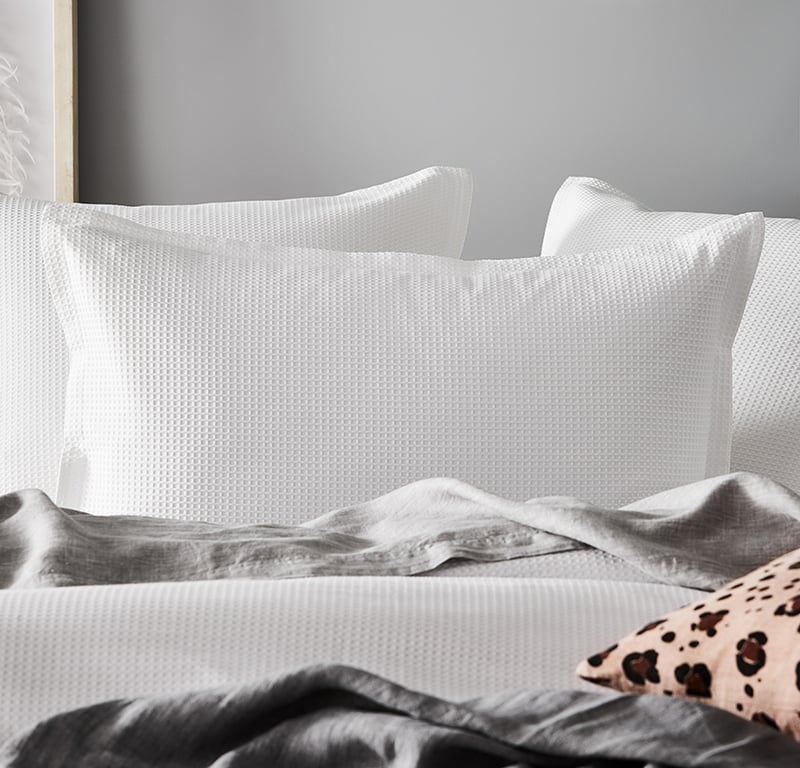 Tribeca Waffle White Quilt Cover Set + Separates