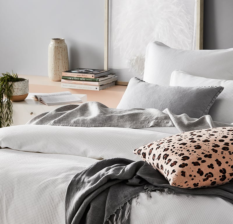 Tribeca Waffle White Quilt Cover Set + Separates