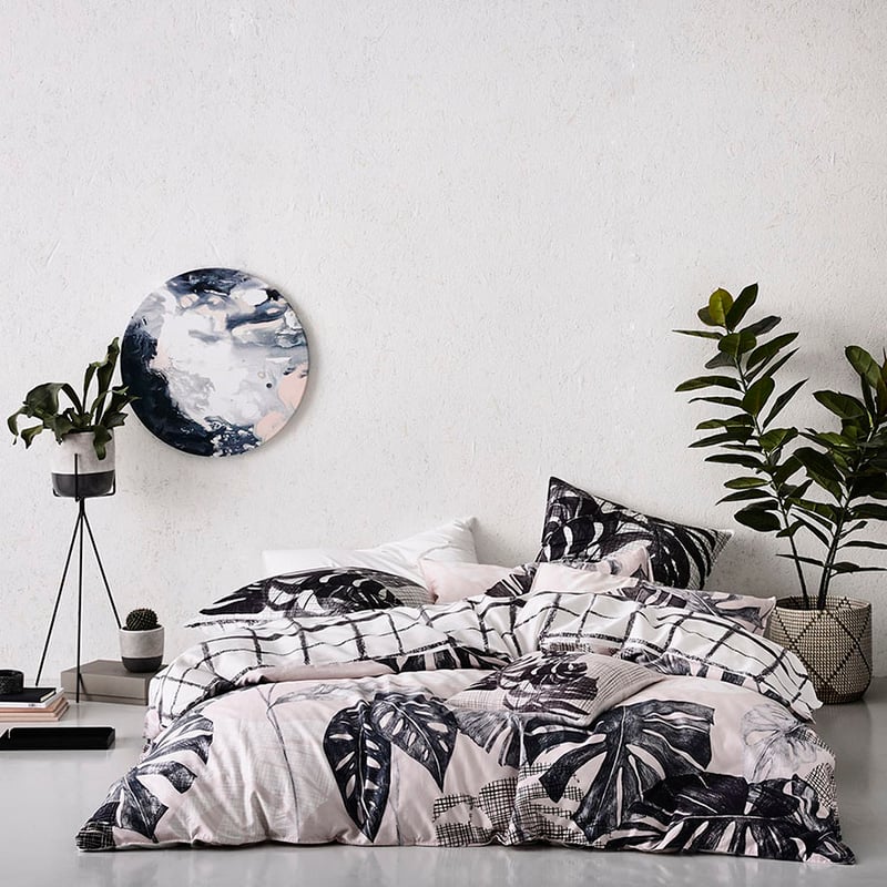 Monstera Pink Quilt Cover Set + Separates