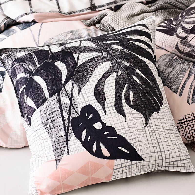 Monstera Pink Quilt Cover Set + Separates