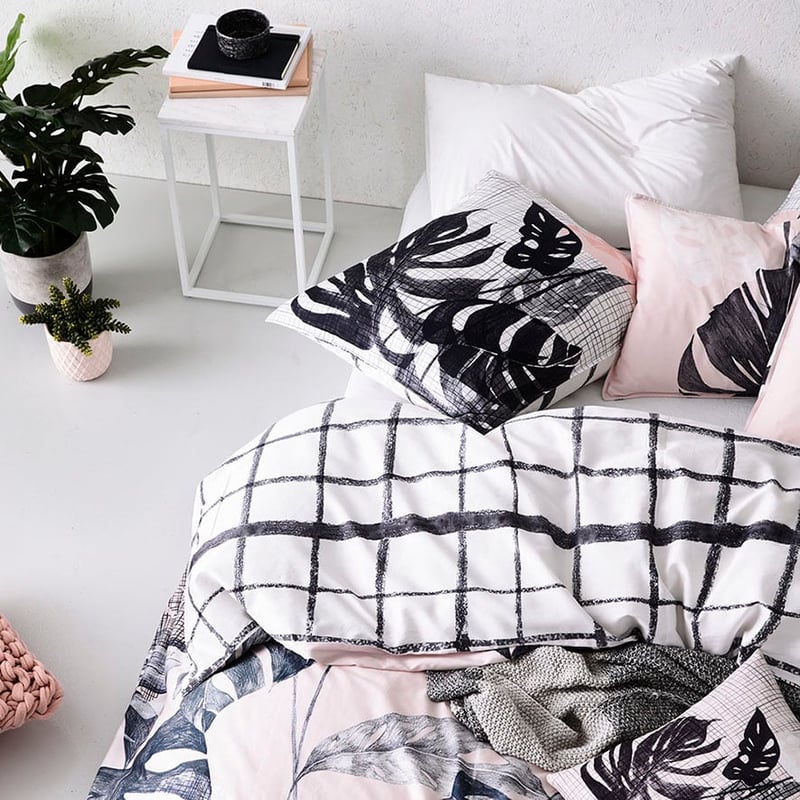Monstera Pink Quilt Cover Set + Separates