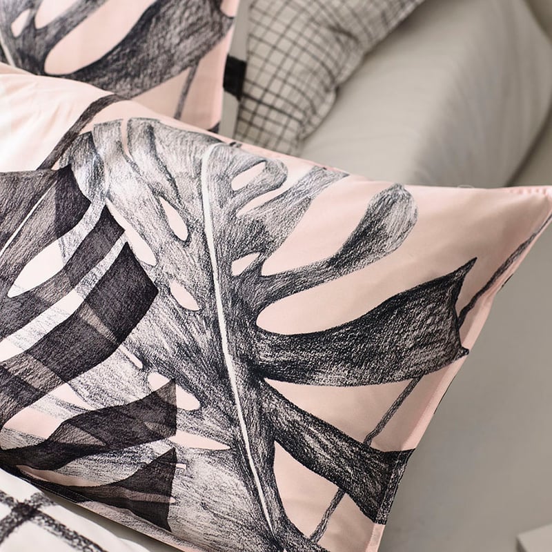 Monstera Pink Quilt Cover Set + Separates