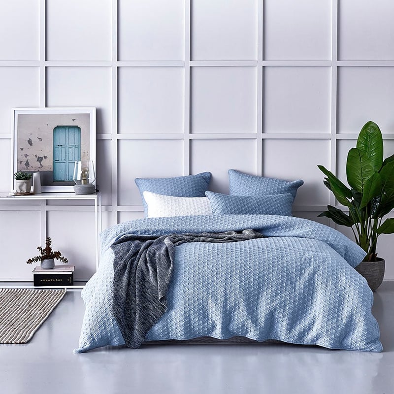 Prague Blue Fog Quilt Cover Separates