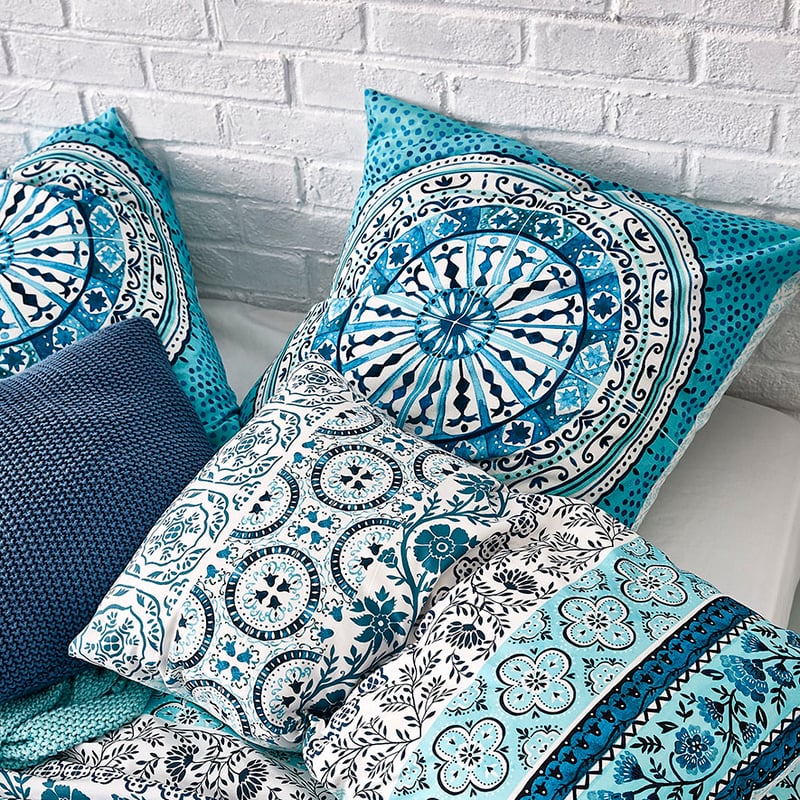 Azra Aqua Quilt Cover Set + Separates
