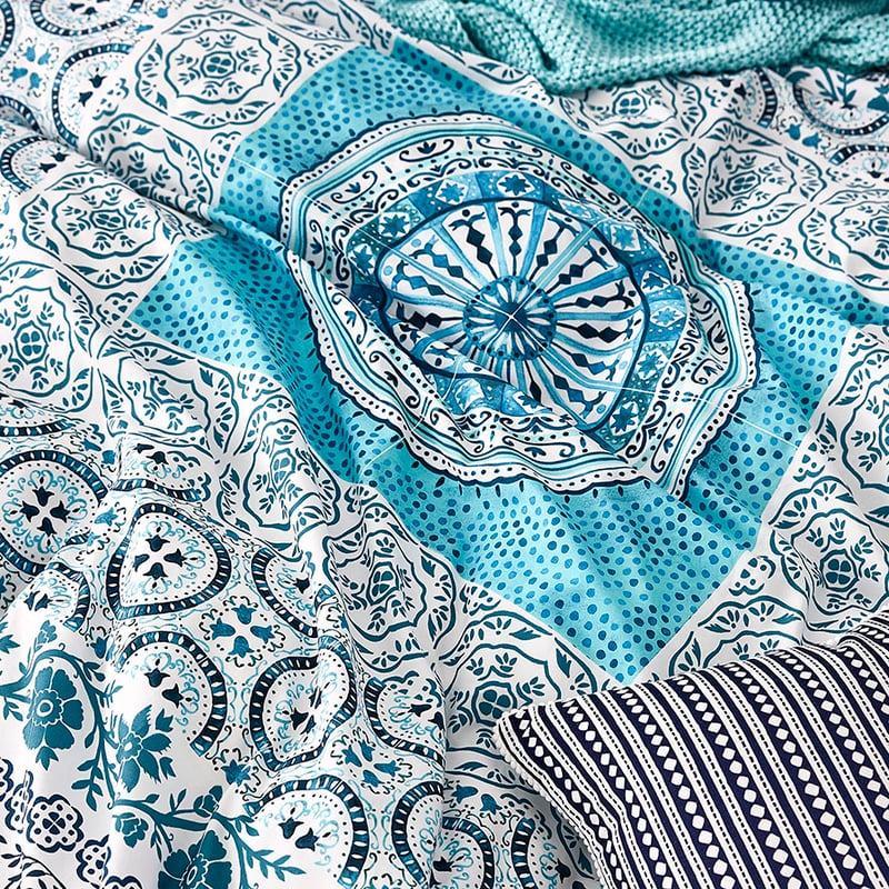 Azra Aqua Quilt Cover Set + Separates