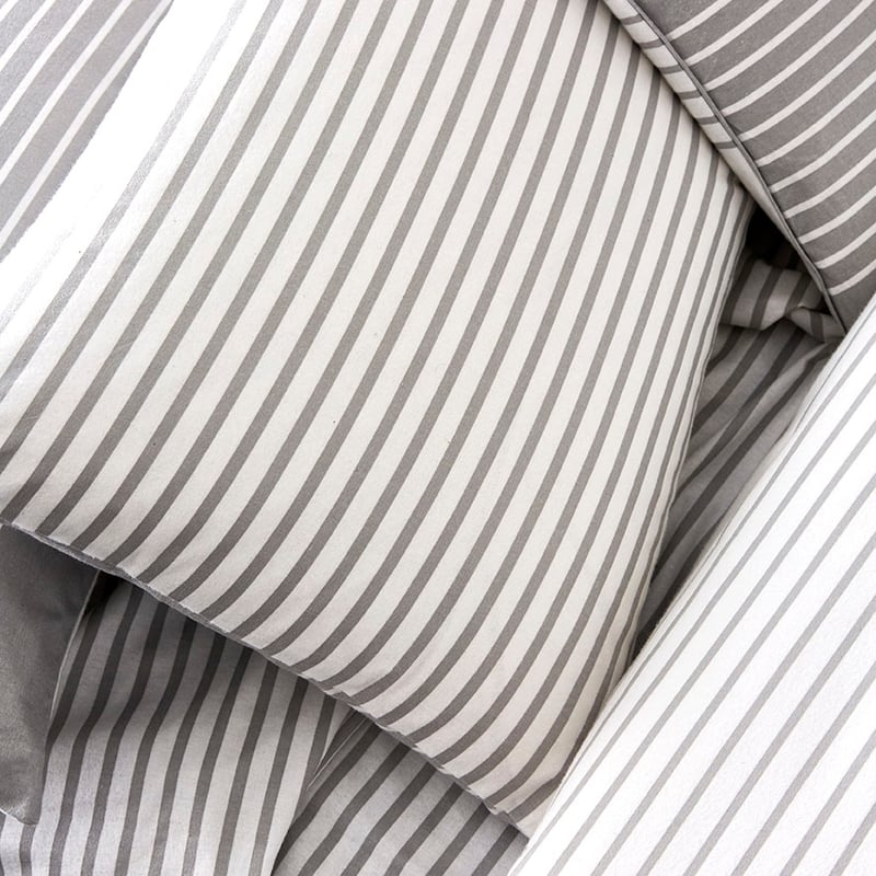 Grey Stripe Flannelette Quilt Cover Set + Separates