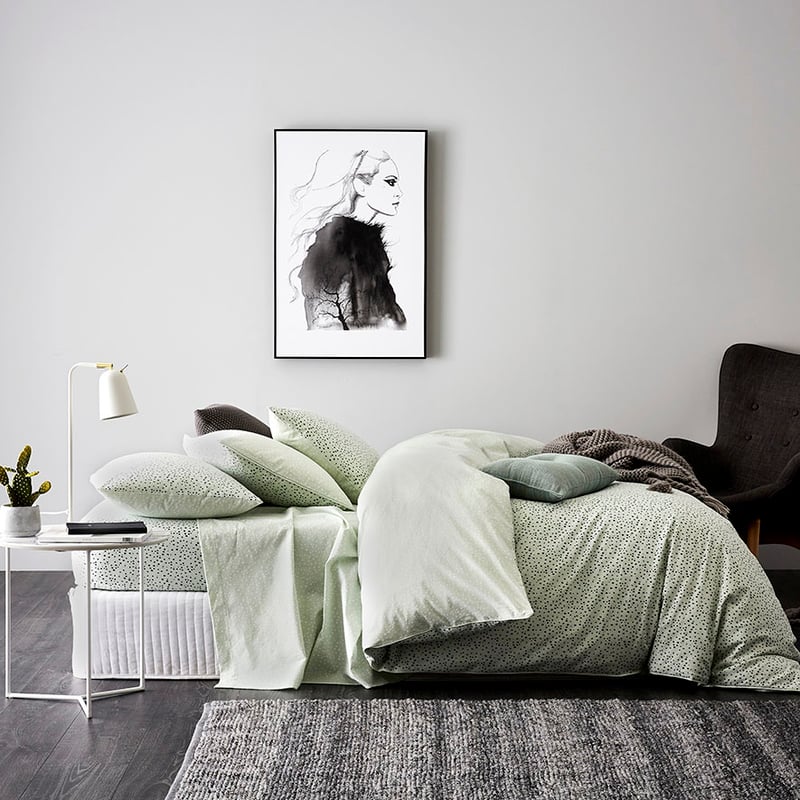 Sky Blue Spot Flannelette Quilt Cover Set + Separates