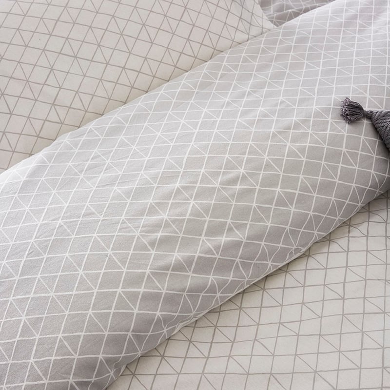 Grey Hex Flannelette Quilt Cover Set + Separates