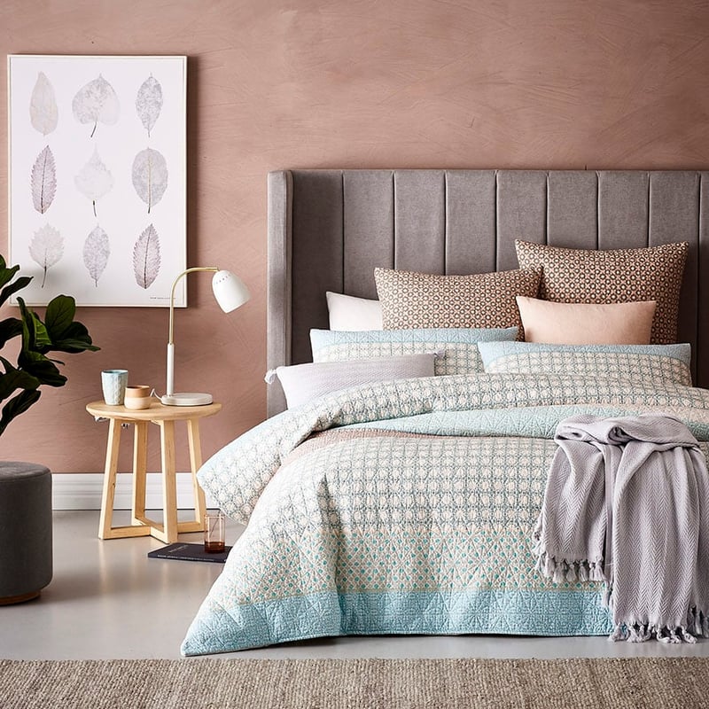 Anka Pink Blue Quilted Quilt Cover Separates