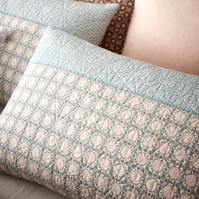 Anka Pink Blue Quilted Quilt Cover Separates