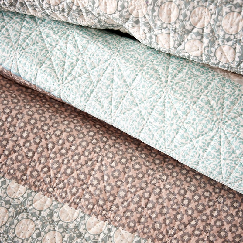 Anka Pink Blue Quilted Quilt Cover Separates