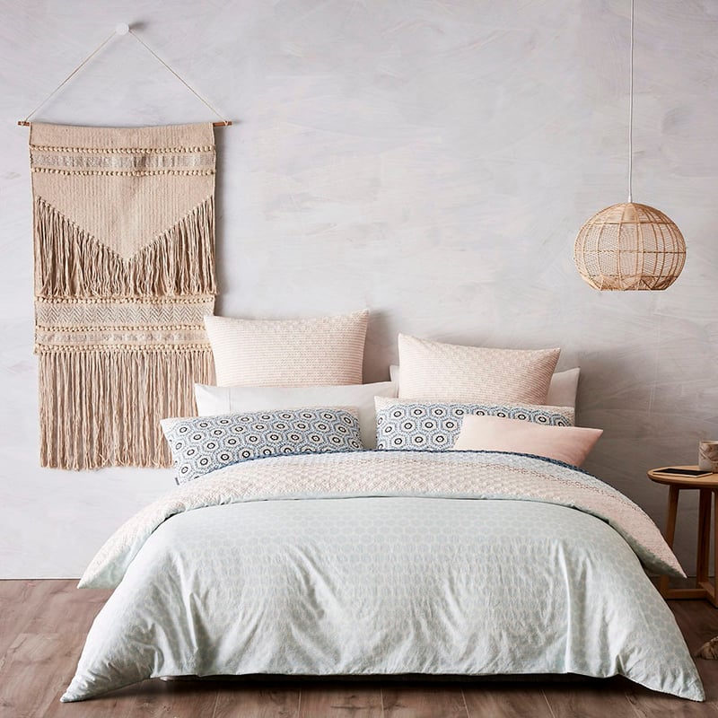 Safi Pink Blue Quilted Quilt Cover Separates