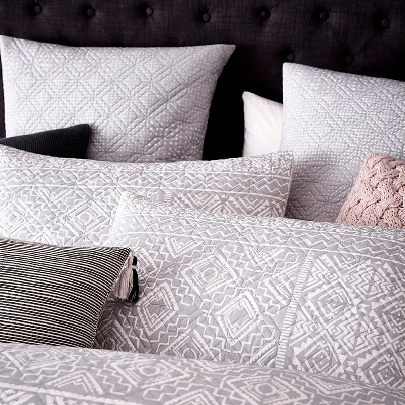 Pia Silver Quilted Quilt Cover Separates