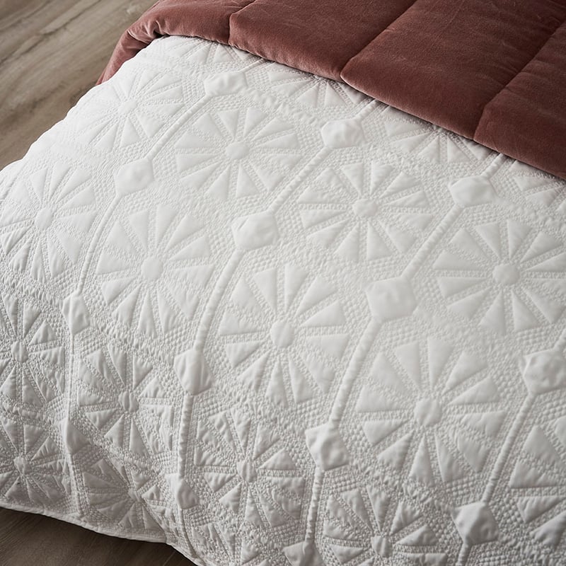 Meadow White Quilted Quilt Cover Separates