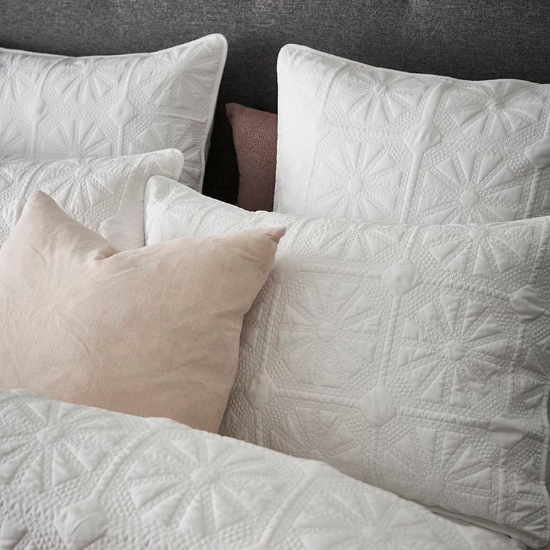 Meadow White Quilted Quilt Cover Separates