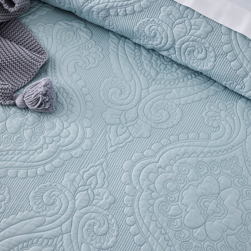 Abigail Misty Blue Quilted Quilt Cover Separates