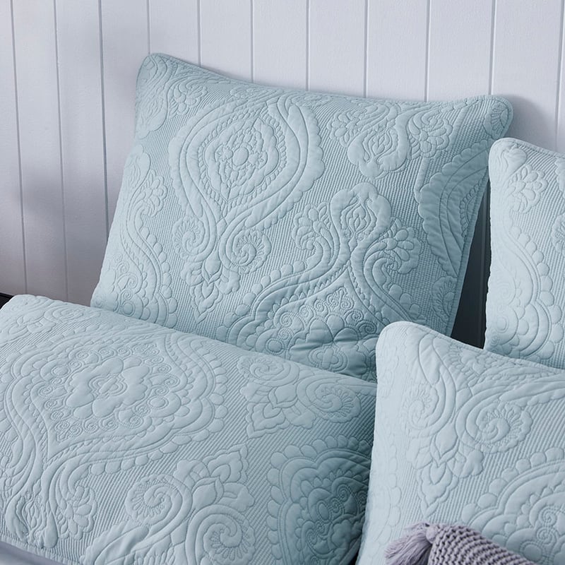 Abigail Misty Blue Quilted Quilt Cover Separates