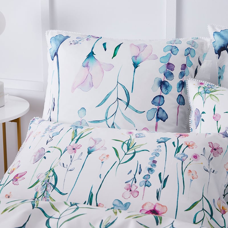 Wild Flower White Quilt Cover Set + Separates