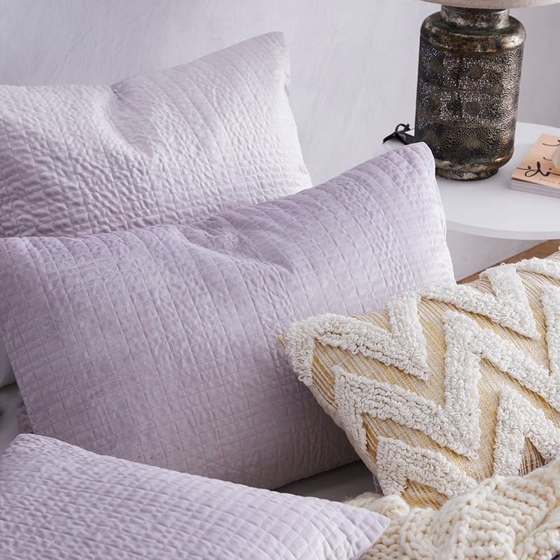 Luna Velvet Lilac Quilted Quilt Cover Separates