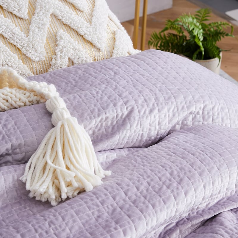 Luna Velvet Lilac Quilted Quilt Cover Separates