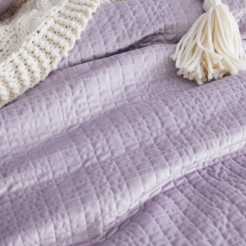 Luna Velvet Lilac Quilted Quilt Cover Separates