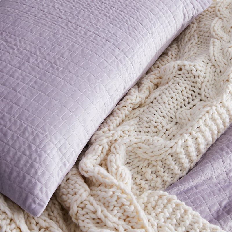 Luna Velvet Lilac Quilted Quilt Cover Separates