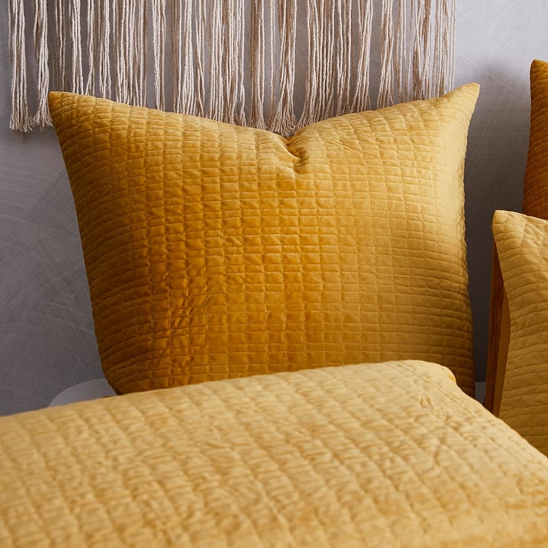 Luna Velvet Mustard Quilted Quilt Cover Separates