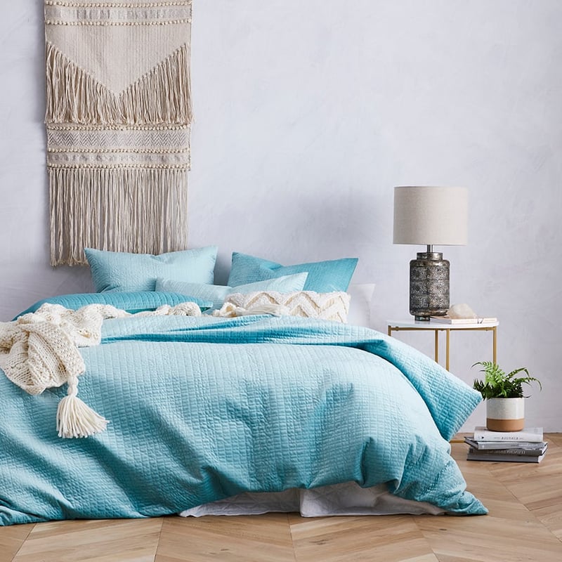 Luna Velvet Teal Quilted Quilt Cover Separates