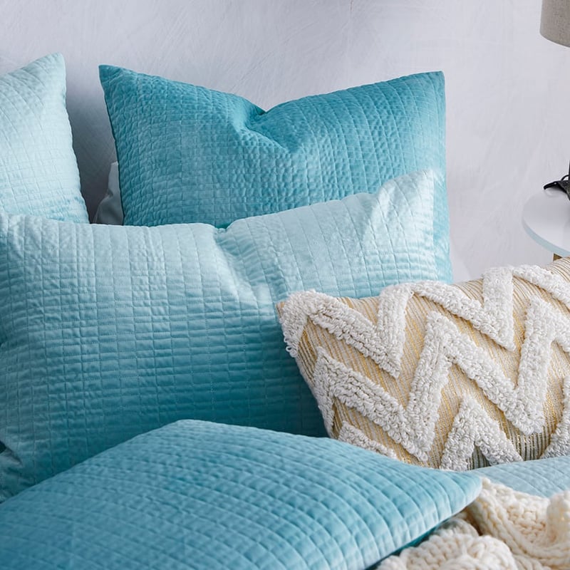 Luna Velvet Teal Quilted Quilt Cover Separates