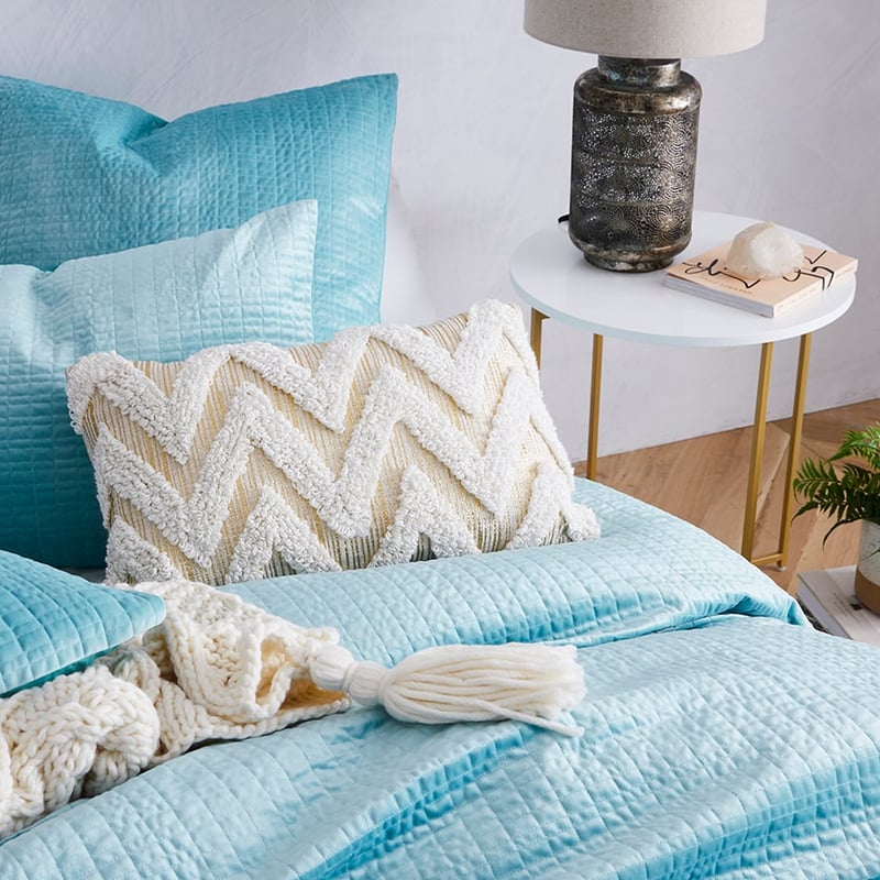 Luna Velvet Teal Quilted Quilt Cover Separates