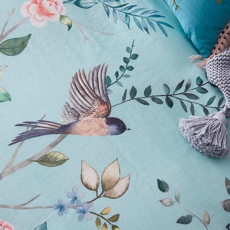 Chinoiserie Duck Egg Quilt Cover Set + Separates