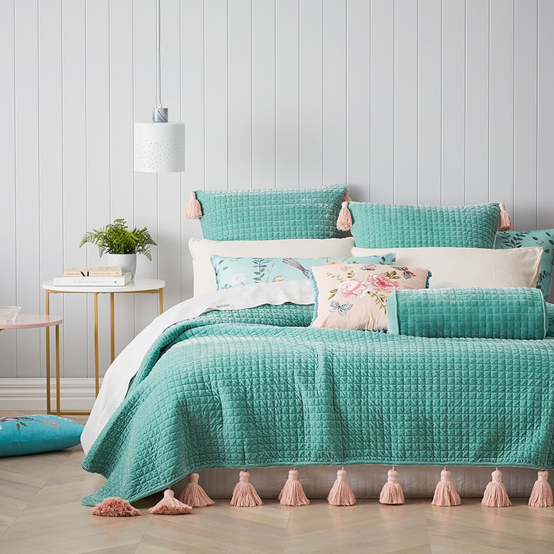 Chinoiserie Duck Egg Coverlet Separates