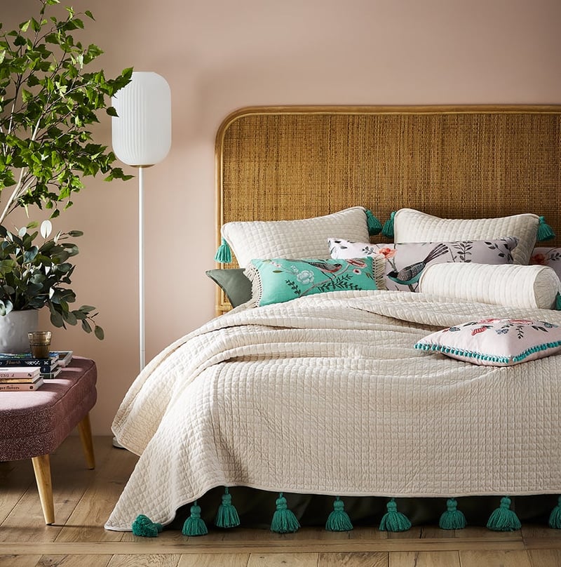 Chinoiserie Natural Coverlet