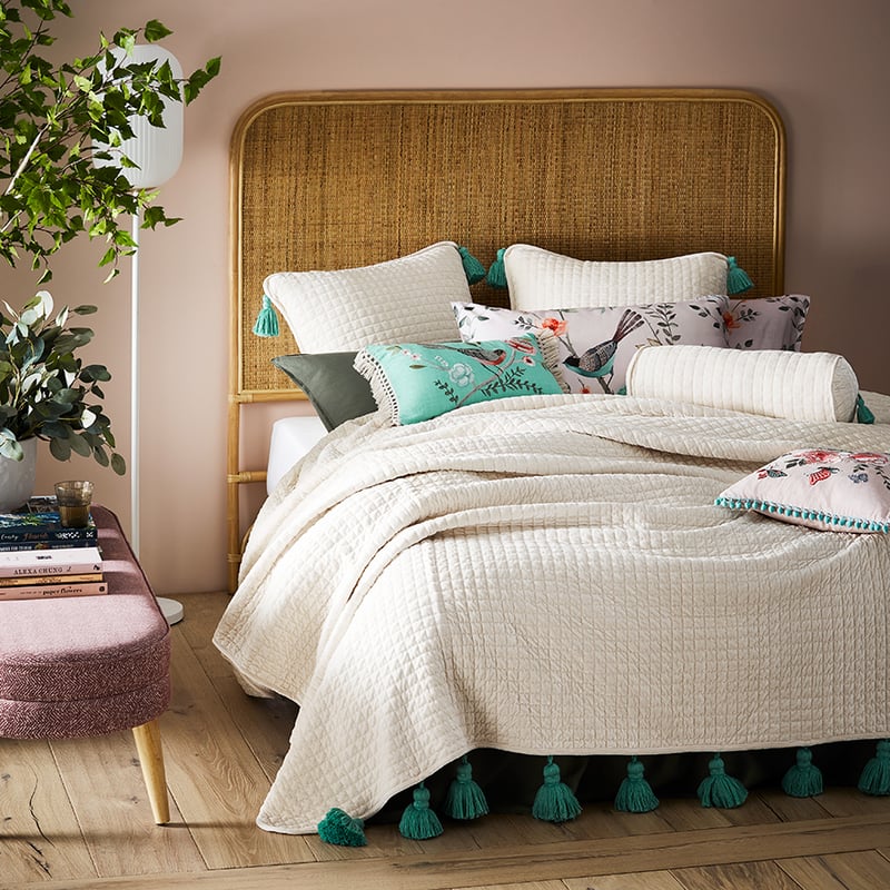 Chinoiserie Natural Coverlet