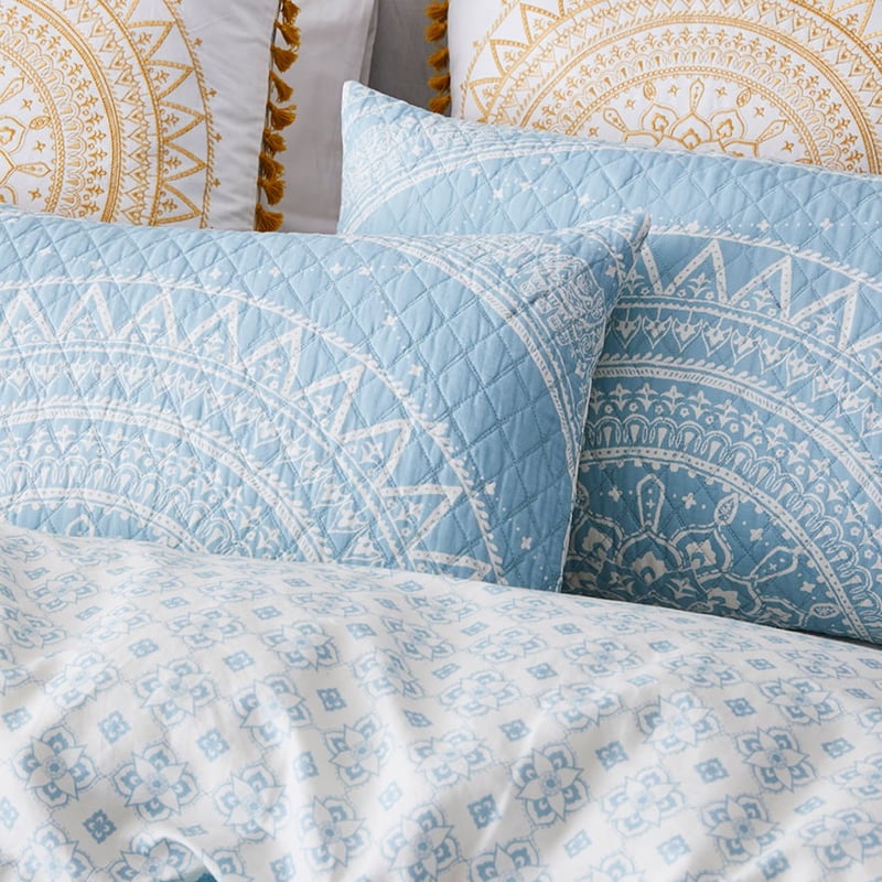 Mandala Blue Quilted Quilt Cover Separates