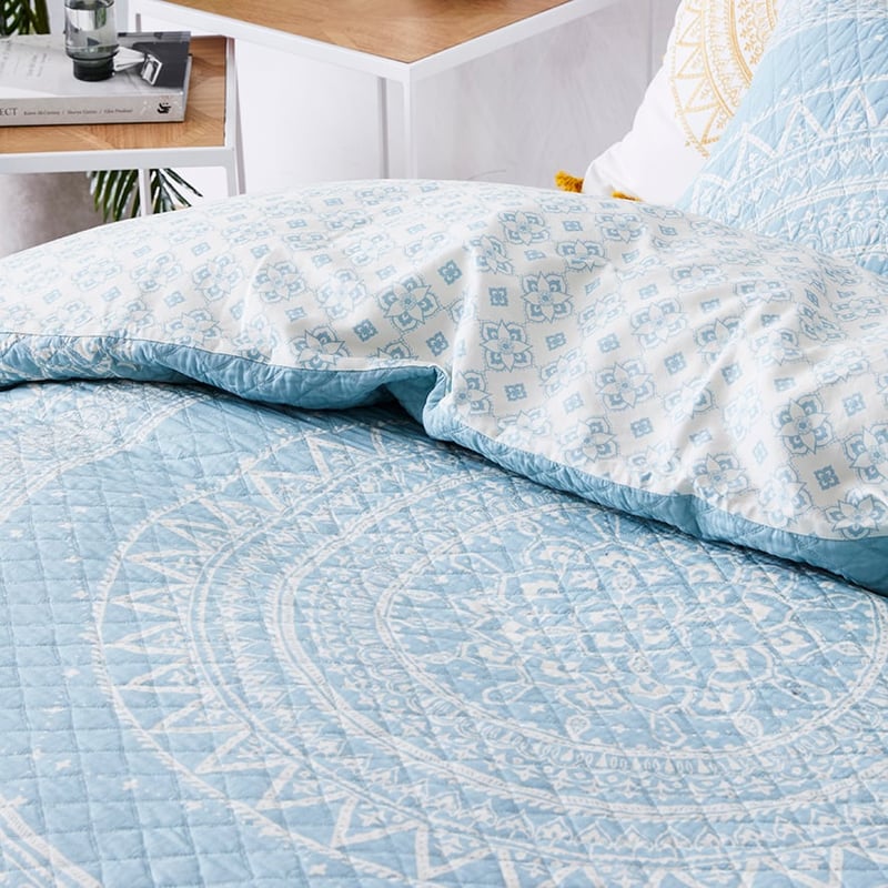 Mandala Blue Quilted Quilt Cover Separates