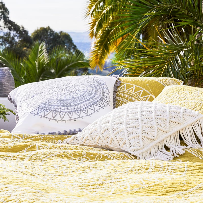 Mandala Mustard Quilted Quilt Cover Separates