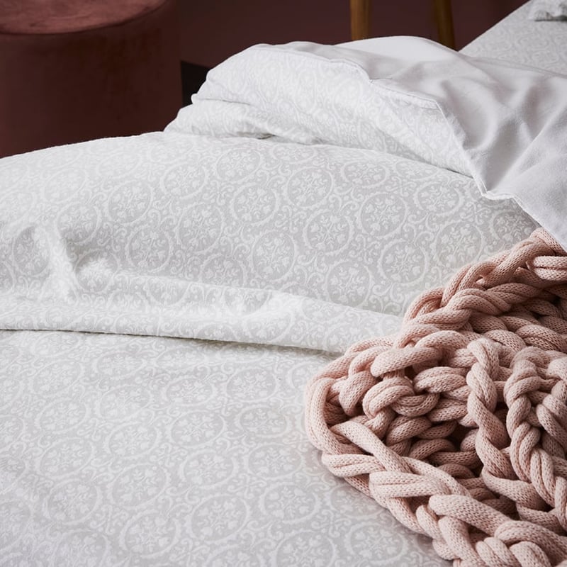 Florence Flannelette Silver Quilt Cover Set