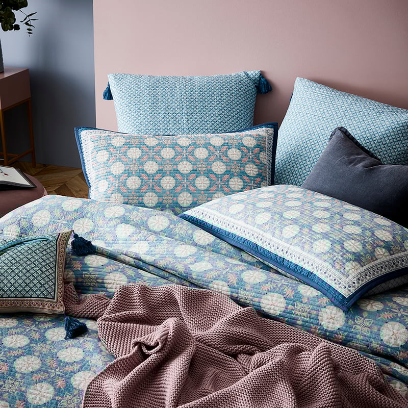 Sienna Teal Quilted Quilt Cover Separates