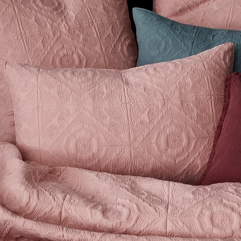 Malta Blush Quilted Quilt Cover Separates