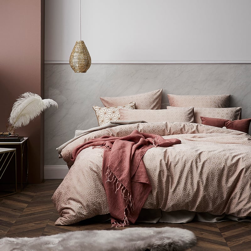 Gatsby Velvet Dusty Pink Quilt Cover Set + Separates