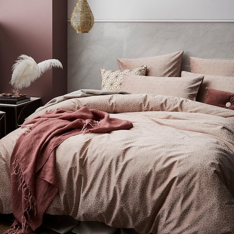 Gatsby Velvet Dusty Pink Quilt Cover Set + Separates