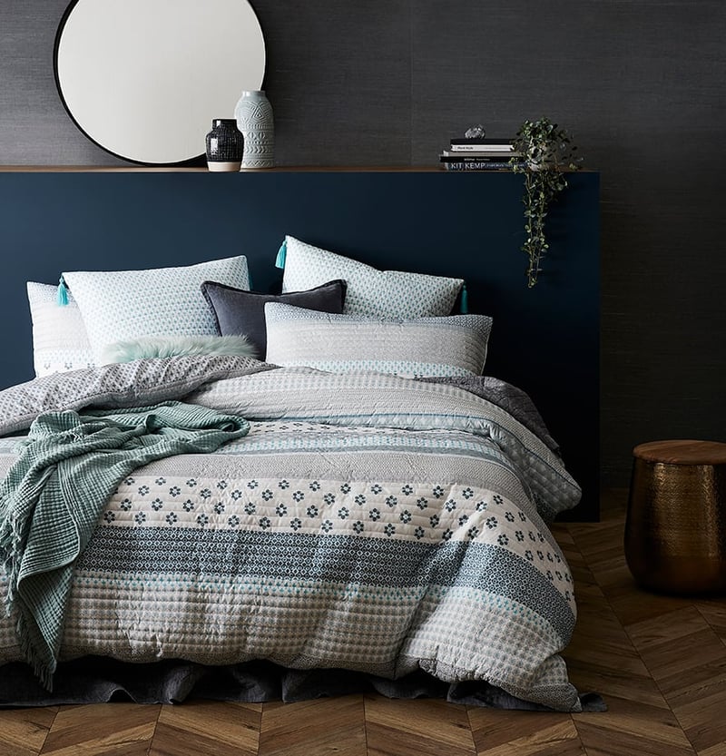 Havana Blue Quilted Quilt Cover Separates