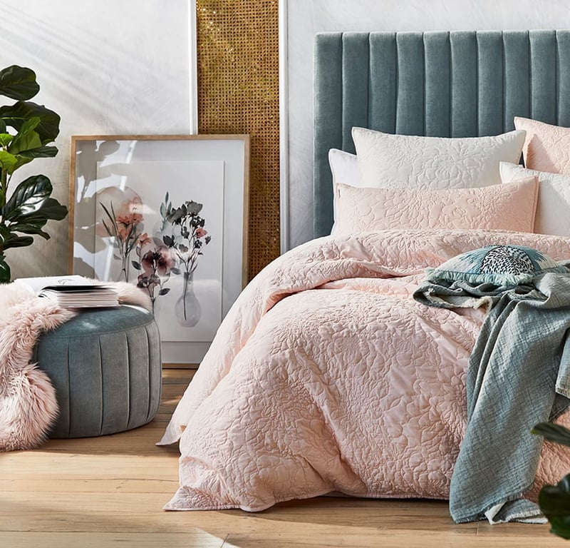 Selma Pink Quilted Quilt Cover Separates